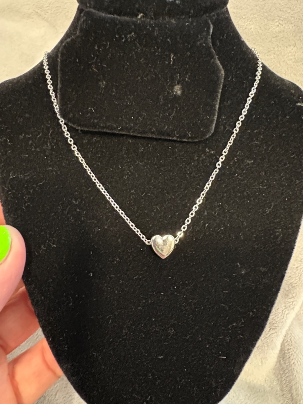 Sterling Silver Heart Pendant Necklace - Silver